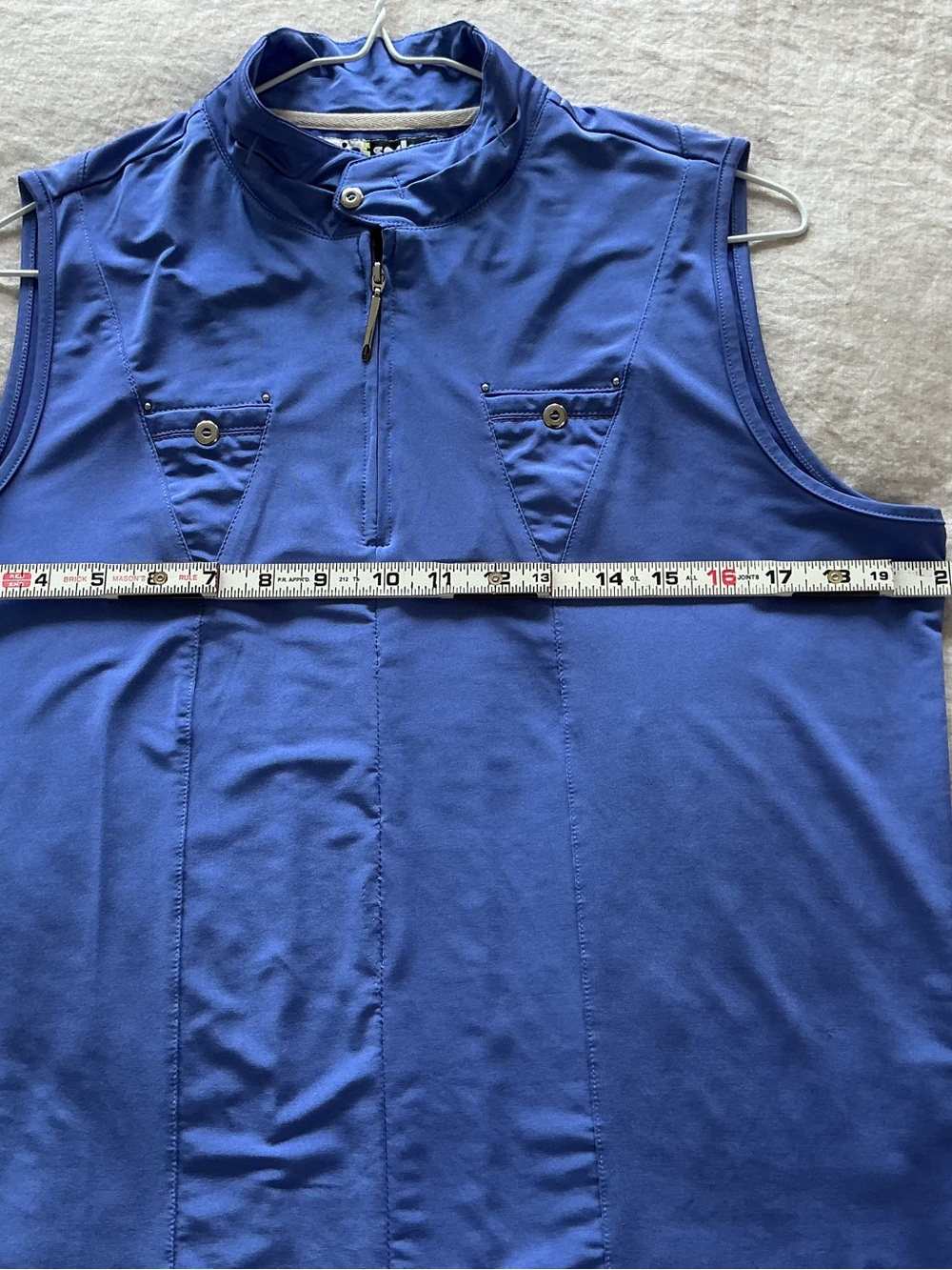 jamie sadock Cobalt Blue Sleeveless Mock Collar Polo